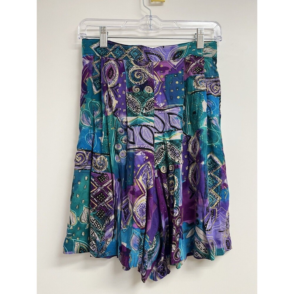 Vintage 90s Expose Sz M Geometric Print Shorts Colorful Breathable Art 2 Wear